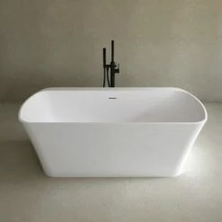 Baignoire îlot Avec Plage, 170x80cm, Acrylique Blanc Mat, Olia2 -Produits De Salle De Bain Soldes 2024 baignoire ilot avec plage 170x80cm acrylique blanc mat olia2 3