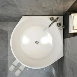 Baignoire îlot D'angle Ronde, Ø80 Ou Ø90 Cm, Kios -Produits De Salle De Bain Soldes 2024 baignoire ilot d angle ronde o80 ou o90 cm kios 2