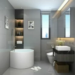 Baignoire îlot D'angle Ronde, Ø80 Ou Ø90 Cm, Kios -Produits De Salle De Bain Soldes 2024 baignoire ilot d angle ronde o80 ou o90 cm kios 3