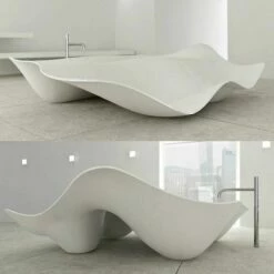 Baignoire îlot Double Flow , 235X185 Cm, Composite Mineral Blanc Mat -Produits De Salle De Bain Soldes 2024 baignoire ilot double flow 235x185 cm composite mineral blanc mat 4