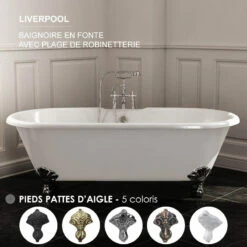 Baignoire îlot En Fonte, 170x77 Cm, Liverpool -Produits De Salle De Bain Soldes 2024 baignoire ilot en fonte 170x77 cm liverpool 1