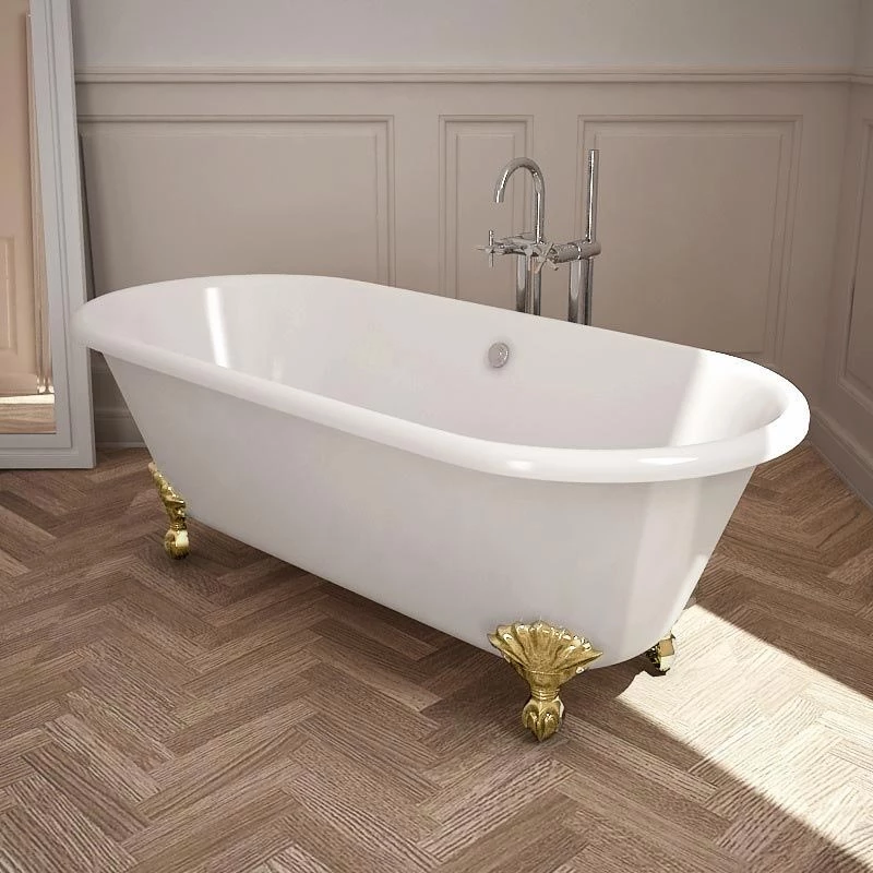 Baignoire îlot En Fonte Blanche, 170x77 Cm, London 6 Baignoire îlot En Fonte Blanche, 170x77 Cm, London – Image 4