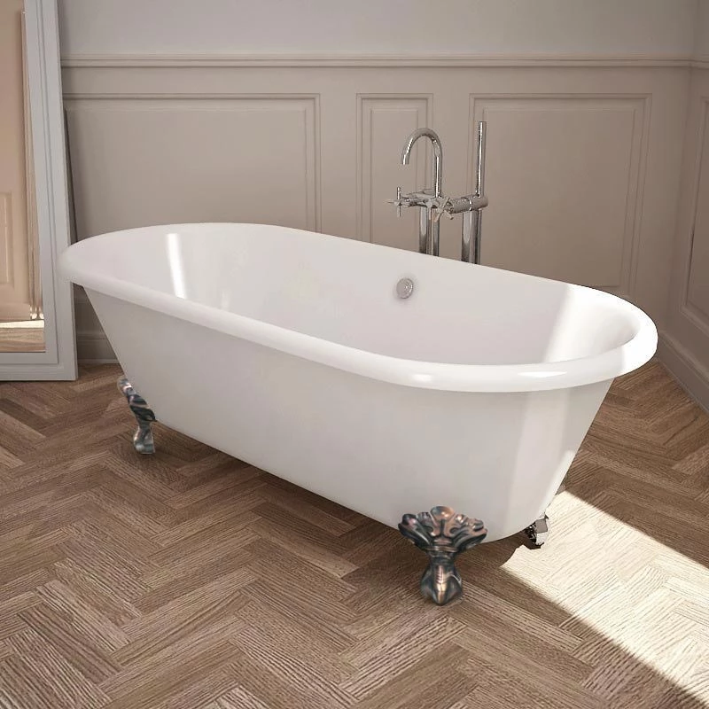 Baignoire îlot En Fonte Blanche, 170x77 Cm, London 7 Baignoire îlot En Fonte Blanche, 170x77 Cm, London – Image 5