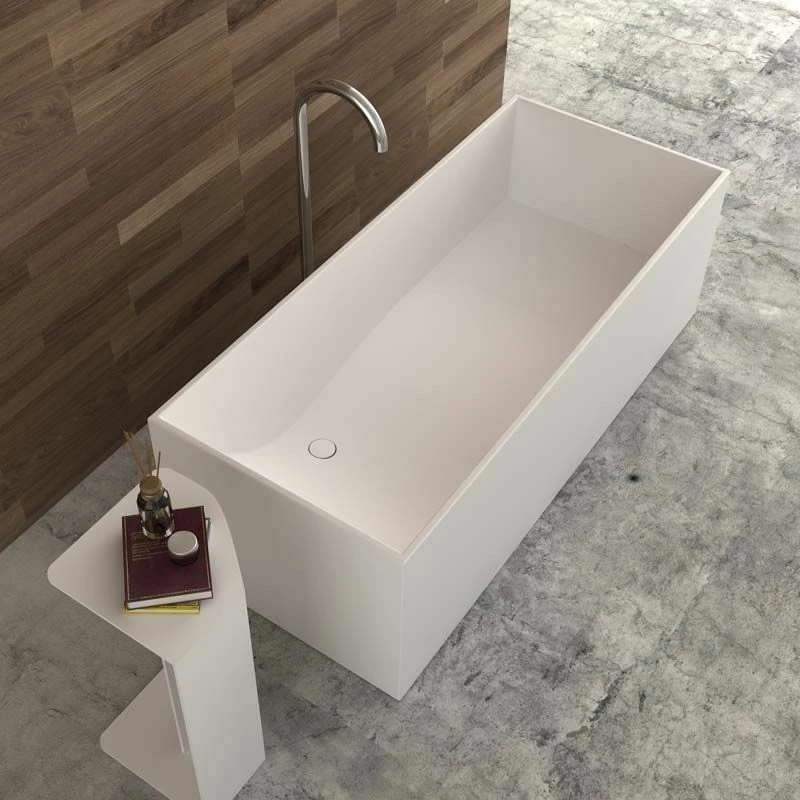 Baignoire îlot Rectangulaire, 158x68 à 180x76 Cm, Résine Minérale, Mineral 5 Baignoire îlot Rectangulaire, 158x68 à 180x76 Cm, Résine Minérale, Mineral – Image 3