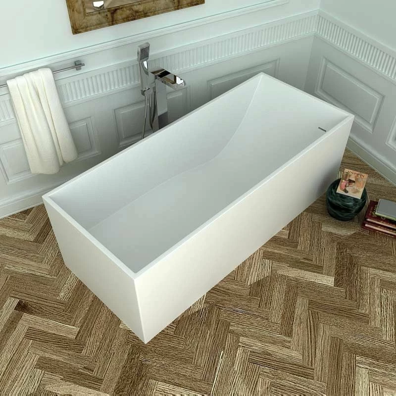 Baignoire îlot Rectangulaire, 158x68 à 180x76 Cm, Résine Minérale, Mineral 6 Baignoire îlot Rectangulaire, 158x68 à 180x76 Cm, Résine Minérale, Mineral – Image 4