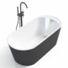 Baignoire îlot Ovale, 159x75cm, Acrylique Noir Et Blanc, Como -Produits De Salle De Bain Soldes 2024 baignoire ilot ovale 159x75cm acrylique noir et blanc como