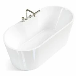 Baignoire îlot Ovale Avec Plage, 140 à 180cm, Acrylique, Faroe