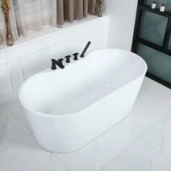 Baignoire îlot Ovale Avec Plage, 140 à 180cm, Acrylique, Faroe -Produits De Salle De Bain Soldes 2024 baignoire ilot ovale avec plage 140 a 180cm acrylique faroe 3