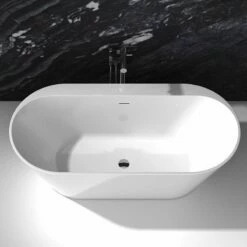 Baignoire îlot Ovale Avec Plage, 170x80cm, Acrylique Blanc Mat, Lou -Produits De Salle De Bain Soldes 2024 baignoire ilot ovale avec plage 170x80cm acrylique blanc mat lou 5