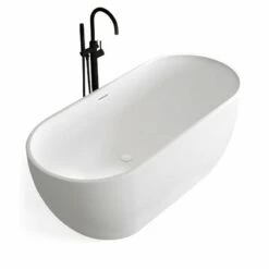 Baignoire îlot Ovale En Acrylique Mat, 140, 160 Ou 170 Cm, Calipso