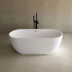 Baignoire îlot Ovale En Acrylique Mat, 140, 160 Ou 170 Cm, Calipso -Produits De Salle De Bain Soldes 2024 baignoire ilot ovale en acrylique mat 140 160 ou 170 cm calipso 3