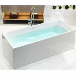 Baignoire îlot Rectangulaire, 140 à 180 Cm Acrylique, Varese -Produits De Salle De Bain Soldes 2024 baignoire ilot rectangulaire 160x75cm acrylique varese 4