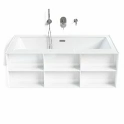 Baignoire îlot Rectangulaire Avec Niches, 170 Ou 180 Cm, Bibilo -Produits De Salle De Bain Soldes 2024 baignoire ilot rectangulaire avec niches 170 ou 180 cm bibilo 2