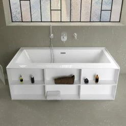 Baignoire îlot Rectangulaire Avec Niches, 170 Ou 180 Cm, Bibilo -Produits De Salle De Bain Soldes 2024 baignoire ilot rectangulaire avec niches 170 ou 180 cm bibilo 4