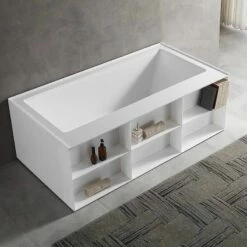 Baignoire îlot Rectangulaire Avec Niches, 170 Ou 180 Cm, Bibilo -Produits De Salle De Bain Soldes 2024 baignoire ilot rectangulaire avec niches 170 ou 180 cm bibilo 6