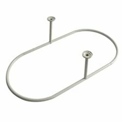 Barre Ovale 120x60 Cm, Pour Rideau, Blanc Mat