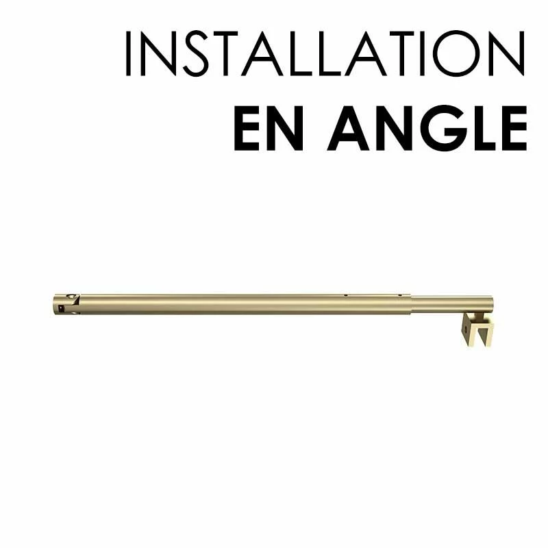 Barre Pour Installation En Angle, Pour Paroi Altea, Doré Brossé 3 Barre Pour Installation En Angle, Pour Paroi Altea, Doré Brossé