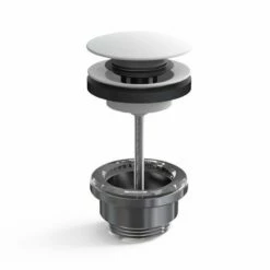 Bonde Lavabo Clic-clac Ou Fixe Universelle En Laiton Finition Blanc Mat