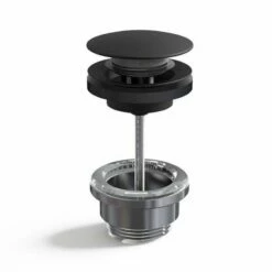 Bonde Lavabo Clic-clac Ou Fixe Universelle En Laiton Finition Noir Mat