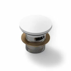 Bonde Clic-Clac Pour Baignoire Avec Cache En Résine Blanc Mat