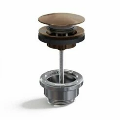 Bonde Lavabo Clic-clac Ou Fixe Universelle En Laiton Finition Cuivré Brossé