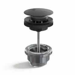 Bonde Lavabo Clic-clac Ou Fixe Universelle En Laiton Finition Noir Brossé