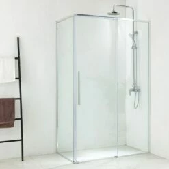 Cabine De Douche Coulissante 100,120 Ou 140cm, Chromé, Arena
