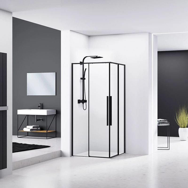 Cabine De Douche Coulissante De 100x100 Cm, Noir Mat, Arena Black 4 Cabine De Douche Coulissante De 100x100 Cm, Noir Mat, Arena Black – Image 2