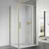 Cabine De Douche Pivotante 120 Ou 140 X 70, 80, 90 Ou 100 Cm, Doré Brossé, Arena