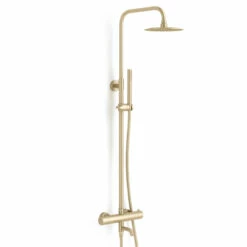 Colonne Bain-douche Thermostatique Doré Brossé Avec Douchette Tube, Châtelet III