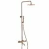 Colonne Bain-douche Thermostatique Doré Rose Brossé Avec Douchette Tube, Châtelet III -Produits De Salle De Bain Soldes 2024 colonne bain douche thermostatique dore rose brosse avec douchette tube chatelet iii