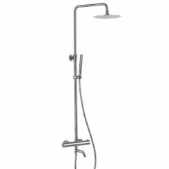 Colonne Bain-douche Thermostatique Inox Brossé Avec Douchette Tube, Châtelet III