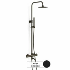 Colonne Bain-douche Thermostatique Noir Brossé Avec Douchette Tube, Châtelet III