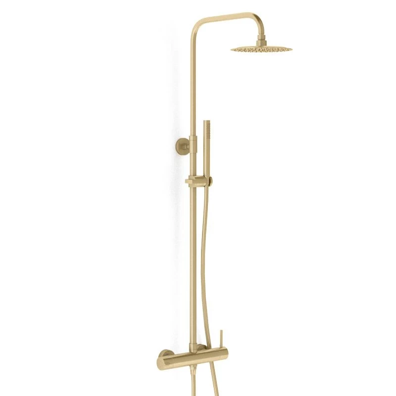 Colonne De Douche Mitigeur En Inox Doré Brossé, Châtelet III 3 Colonne De Douche Mitigeur En Inox Doré Brossé, Châtelet III