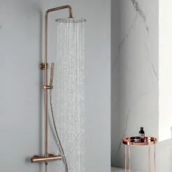 Colonne De Douche Thermostatique Doré Rose Brossé, Châtelet 9 Colonne De Douche Thermostatique Doré Rose Brossé, Châtelet -Produits De Salle De Bain Soldes 2024 colonne de douche thermostatique dore rose brosse chatelet 1