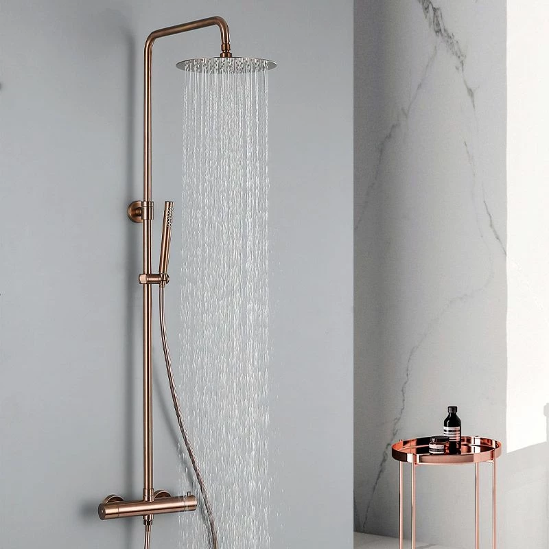 Colonne De Douche Thermostatique Doré Rose Brossé, Châtelet 4 Colonne De Douche Thermostatique Doré Rose Brossé, Châtelet – Image 2