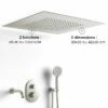 Composition Bain-douche Thermostatique Avec Ciel De Pluie Encastré Inox Brossé, Châtelet -Produits De Salle De Bain Soldes 2024 composition bain douche thermostatique avec ciel de pluie encastre inox brosse chatelet