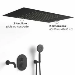 Composition Bain-douche Thermostatique Avec Ciel De Pluie Encastré Noir Mat, Châtelet 11 Composition Bain-douche Thermostatique Avec Ciel De Pluie Encastré Noir Mat, Châtelet -Produits De Salle De Bain Soldes 2024 composition bain douche thermostatique avec ciel de pluie encastre noir mat chatelet 1