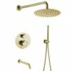 Composition Bain Douche Thermostatique Encastrée Doré Brossé, Châtelet -Produits De Salle De Bain Soldes 2024 composition bain douche thermostatique encastree dore brosse chatelet