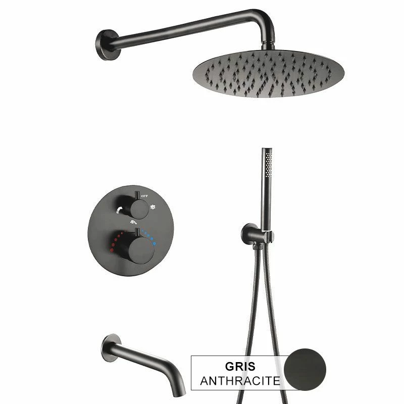 Composition Bain Douche Thermostatique Encastrée Gris Anthracite, Châtelet 4 Composition Bain Douche Thermostatique Encastrée Gris Anthracite, Châtelet – Image 2