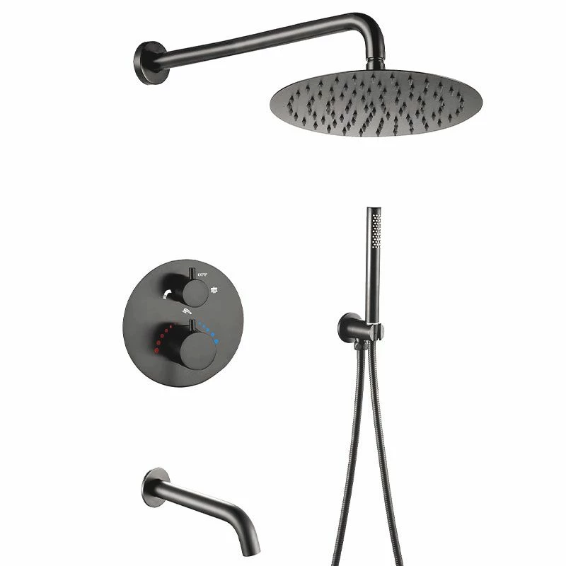 Composition Bain Douche Thermostatique Encastrée Gris Anthracite, Châtelet 3 Composition Bain Douche Thermostatique Encastrée Gris Anthracite, Châtelet