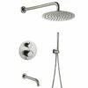 Composition Bain Douche Thermostatique Encastrée Inox Brossé, Châtelet -Produits De Salle De Bain Soldes 2024 composition bain douche thermostatique encastree gun metal brosse chatelet