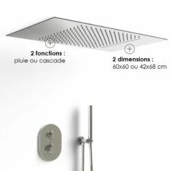 Composition De Douche Thermostatique Avec Ciel De Pluie Encastré Chromé, Châtelet -Produits De Salle De Bain Soldes 2024 composition de douche thermostatique avec ciel de pluie encastre chrome chatelet 1