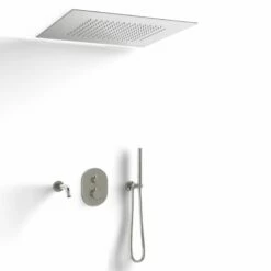 Composition Bain-douche Thermostatique Avec Ciel De Pluie Encastré Chromé, Châtelet -Produits De Salle De Bain Soldes 2024 composition de douche thermostatique avec ciel de pluie encastre chrome chatelet 12