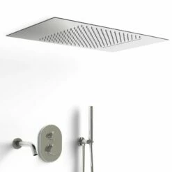 Composition Bain-douche Thermostatique Avec Ciel De Pluie Encastré Chromé, Châtelet -Produits De Salle De Bain Soldes 2024 composition de douche thermostatique avec ciel de pluie encastre chrome chatelet 13