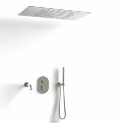 Composition Bain-douche Thermostatique Avec Ciel De Pluie Encastré Chromé, Châtelet -Produits De Salle De Bain Soldes 2024 composition de douche thermostatique avec ciel de pluie encastre chrome chatelet 14
