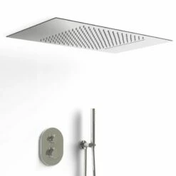 Composition De Douche Thermostatique Avec Ciel De Pluie Encastré Chromé, Châtelet -Produits De Salle De Bain Soldes 2024 composition de douche thermostatique avec ciel de pluie encastre chrome chatelet 4