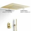 Composition De Douche Thermostatique Avec Ciel De Pluie Encastré Doré Brossé, Châtelet -Produits De Salle De Bain Soldes 2024 composition de douche thermostatique avec ciel de pluie encastre dore brosse chatelet