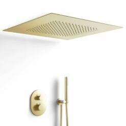 Composition De Douche Thermostatique Avec Ciel De Pluie Encastré Doré Brossé, Châtelet 13 Composition De Douche Thermostatique Avec Ciel De Pluie Encastré Doré Brossé, Châtelet -Produits De Salle De Bain Soldes 2024 composition de douche thermostatique avec ciel de pluie encastre dore brosse chatelet 2