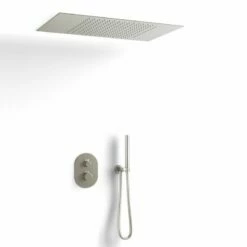 Composition De Douche Thermostatique Avec Ciel De Pluie Encastré Inox Brossé, Châtelet -Produits De Salle De Bain Soldes 2024 composition de douche thermostatique avec ciel de pluie encastre inox brosse chatelet 5